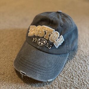 Vintage Blue Boston Embroidered Cap